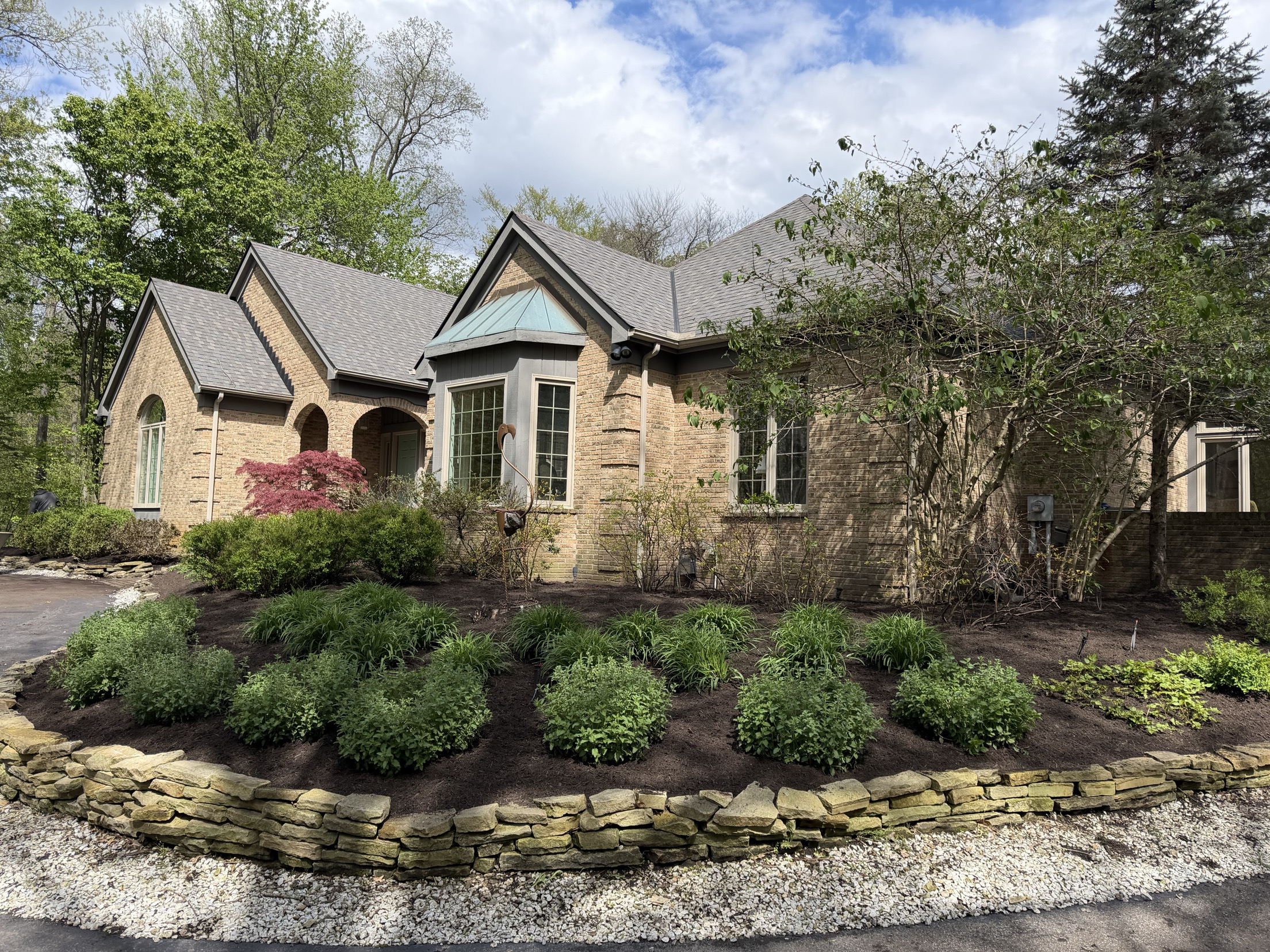 Tiered Natural Stone Retaining Walls
